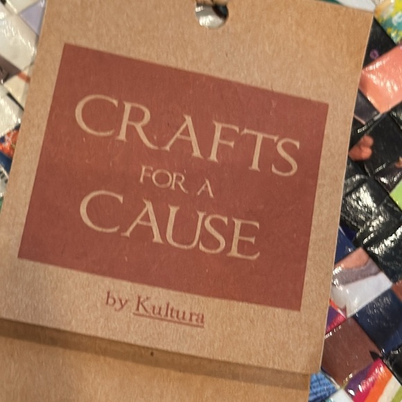 Hand Crafted Multicolored Candy Wrapper Bag by Kultura New With Tags - Picture 7 of 13